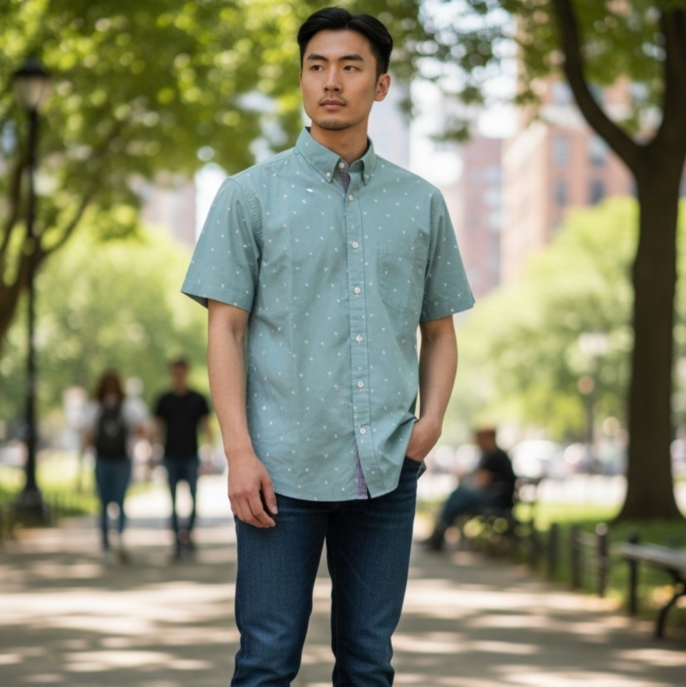 Gap Button Down Shirt Green sz 14-16